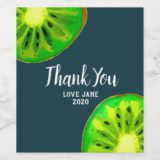 柑橘類キウイフルーツモダンス感謝していスライス ワインラベル (シングルラベル)