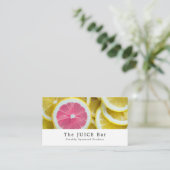 柑橘類グレープフルーツのスライス、ジュースバー 名刺 (スタンド正面)