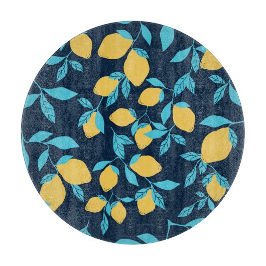 柑橘類シンプル：レモンを青に。 カッティングボード (正面)