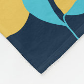 柑橘類シンプル：レモンを青に。 フリースブランケット (角)