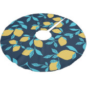 柑橘類シンプル:レモンを青に。 ブラッシュドポリエステルツリースカート (アングル)