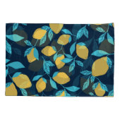 柑橘類シンプル：レモンを青に。 枕カバー (裏面)