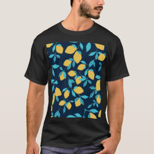 柑橘類シンプル:レモンを青に。 Tシャツ
