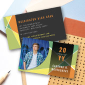 柑橘類スタイリッシュ幾何学線モダン写真研究科 コーリングカード