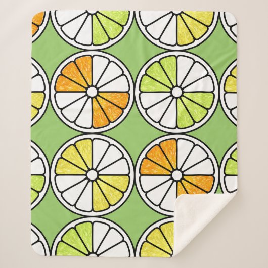 柑橘類スライス果実、夏のシームレス。 シェルパブランケット (正面)