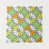 柑橘類スライス果実、夏のシームレス。 タペストリー (正面(横))
