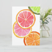 柑橘類スライス水色 招待状 (スタンド正面)