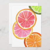 柑橘類スライス水色 招待状 (正面/裏面)