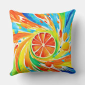 柑橘類スワーリングスプラッシュデザイン クッション (裏面)