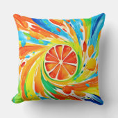 柑橘類スワーリングスプラッシュデザイン クッション (正面)