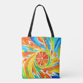 柑橘類スワーリングスプラッシュデザイン トートバッグ (裏面)