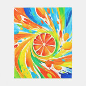 柑橘類スワーリングスプラッシュデザイン フリースブランケット (正面)