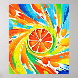 柑橘類スワーリングスプラッシュデザイン ポスター
