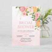 柑橘類テーマフルーツフローラブライダルシャワー 招待状 (スタンド正面)