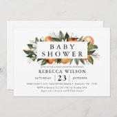 柑橘類テーマ春ベビーシャワー招待状 招待状 (正面/裏面)