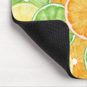 柑橘類フルーツオレンジ、ライム、レモンフルーツスライス マウスパッド (コーナー)