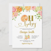 柑橘類フルーツサマーオーベビーシャワー招待状 招待状 (正面)