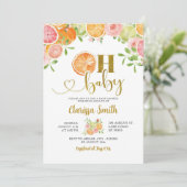 柑橘類フルーツサマーオーベビーシャワー招待状 招待状 (スタンド正面)