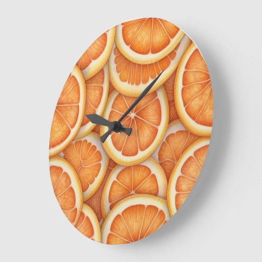 柑橘類フルーツスライスされたオレンジの壁時計 ラージ壁時計 (傾斜)
