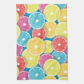 柑橘類フルーツスライスポップ・アートのアート キッチンタオル (縦)