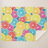 柑橘類フルーツスライスポップ・アートのアート シェルパブランケット (正面(横))