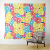 柑橘類フルーツスライスポップ・アートのアート タペストリー (インサイチュ(横))