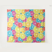 柑橘類フルーツスライスポップ・アートのアート タペストリー (正面(横))