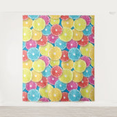 柑橘類フルーツスライスポップ・アートのアート タペストリー (正面)