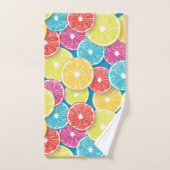 柑橘類フルーツスライスポップ・アートのアート バスタオルセット (ハンドタオル)