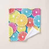 柑橘類フルーツスライスポップ・アートのアート バスタオルセット (ウォッシュタオル)