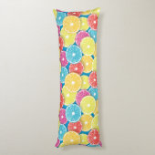 柑橘類フルーツスライスポップ・アートのアート ボディピロー (裏面 (縦))