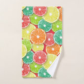 柑橘類フルーツスライスポップ・アートの第2条 バスタオルセット (ハンドタオル)