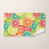 柑橘類フルーツスライスポップ・アートの第2条 バスタオルセット (ハンドタオル)