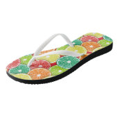 柑橘類フルーツスライスポップ・アートの第2条 ビーチサンダル (アングル)