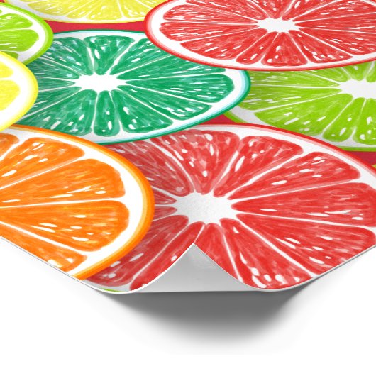 柑橘類フルーツスライスポップ・アートの第2条 ポスター (角)