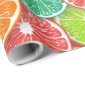 柑橘類フルーツスライスポップ・アートの第2条 ラッピングペーパー (ロールコーナー)