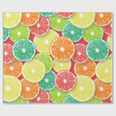 柑橘類フルーツスライスポップ・アートの第2条 ラッピングペーパー (フラット)