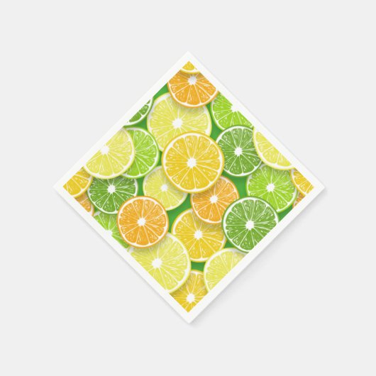 柑橘類フルーツスライスポップ・アートの第3条 スタンダードカクテルナプキン (角)