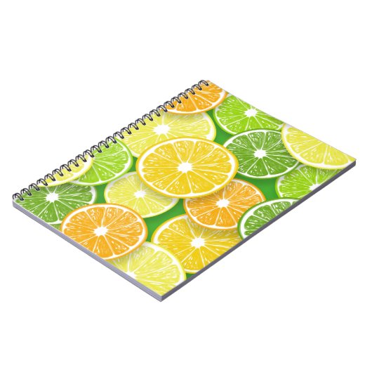 柑橘類フルーツスライスポップ・アートの第3条 ノートブック (左側)