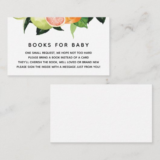 柑橘類フルーツブックベビーエンクロージャカード エンクロージャーカード (正面/裏面)
