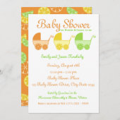 柑橘類フルーツベビーシャワー 招待状 (正面/裏面)