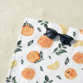 柑橘類フルーツレモンオレンジモノグラム ビーチタオル (インサイチュ)