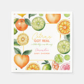 柑橘類フルーツ赤ちゃんシャワーペーパーナプキン スタンダードカクテルナプキン (正面)