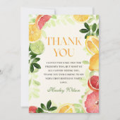 柑橘類フルーツ1歳の誕生日 サンキューカード (正面)