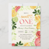 柑橘類フルーツ1歳の誕生日 招待状 (正面)