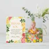 柑橘類フルーツ1stバースデーフォト サンキューカード (スタンド正面)