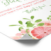 柑橘類フルーツ&フラワーおむつラッフルテーブルサイン ポスター (角)