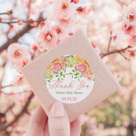 柑橘類フルーツ&フラワーベビーシャワーのお気に入り ラウンドシール