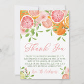 柑橘類フルーツ&フラワーベビーシャワー サンキューカード (正面)