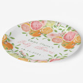 柑橘類フルーツ&フラワーベビーシャワー ペーパープレート (アングル)